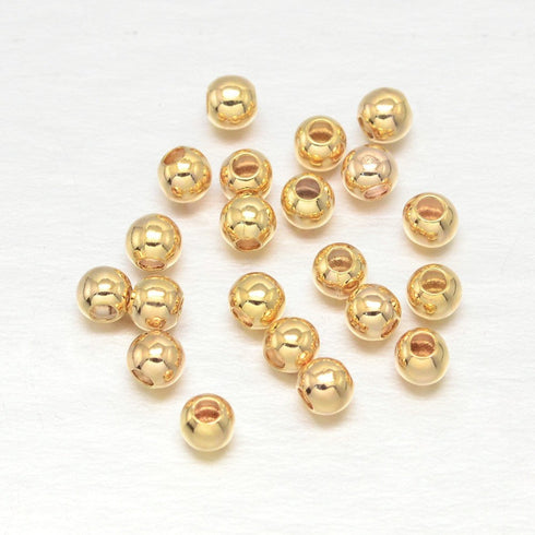 Gold Plated Brass Spacer Beads 5mm 12pc