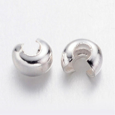 Crimp Cover Silver Color 3mm 24pc