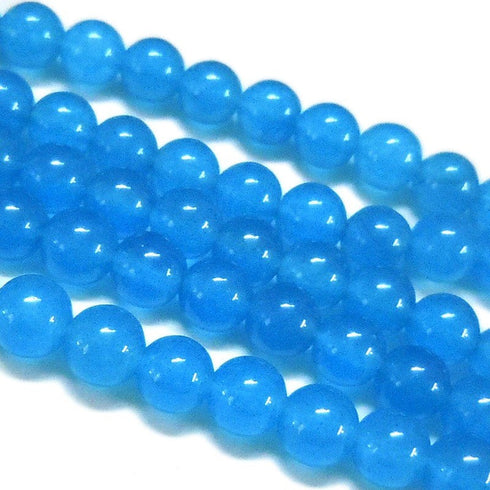 Dodger Blue Dyed Jade Round Beads 6mm