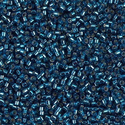 DB0608 - Dark Blue Turquoise Transparent/Silver Lined/Dyed 10 grams