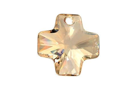 Cross Pendant Crystal (Golden Shadow) 20mm 1pc