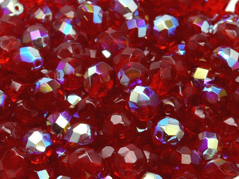 Ruby AB Faceted 8mm