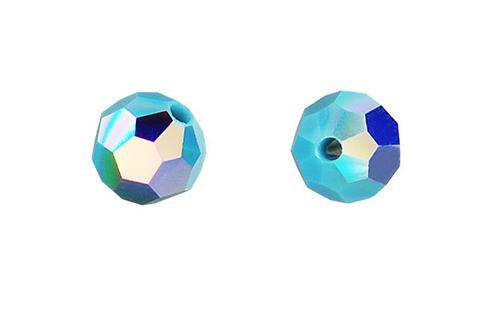Faceted Round Turquoise (AB) 6mm 8pc
