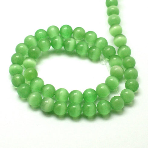 Cat Eye Bead Light Green Round Beads 8mm