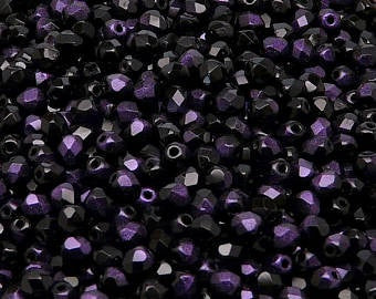 Jet Violet Rutil Faceted 4mm