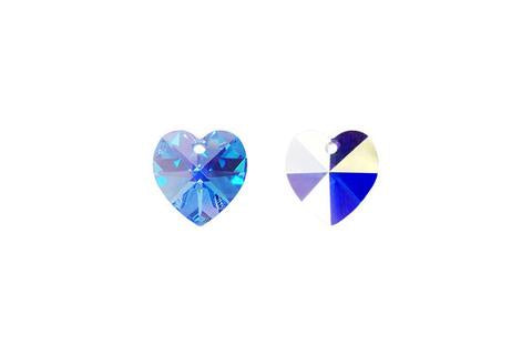Heart Pendant Light Sapphire (AB) 10mm 4pc