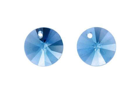 Circle Pendant Aquamarine 6mm 12pc