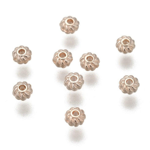 Tibetan Style Alloy Spacer Twist Rose Gold 4mm 24pc