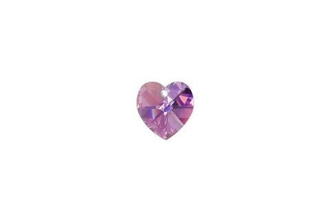 Heart Pendant Light Amethyst (AB) 10mm 4pc