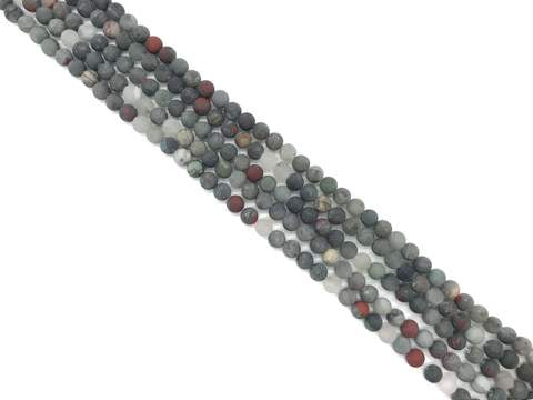 Matte Bloodstone Round 6mm