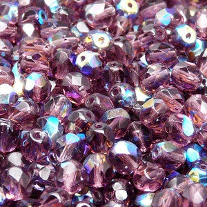 Amethyst Ab Faceted 6mm