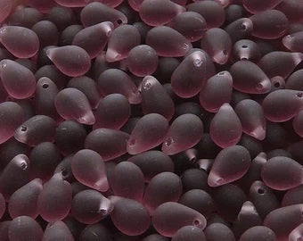 Teardrop Amethyst Matte 6X9mm