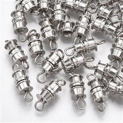 Barrel Clasp Platinum Color Nickel Free 14x5mm