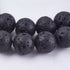 Lava Black Round Beads 10mm
