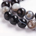 Black Striped Agate Round 8 mm
