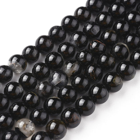 Black Tourmaline Round Beads 6 mm