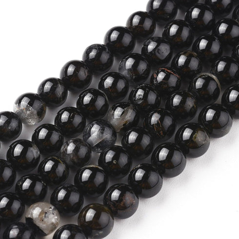 Black Tourmaline Round Beads 6 mm