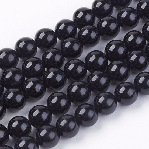 Black Tourmaline Round Beads 6 mm