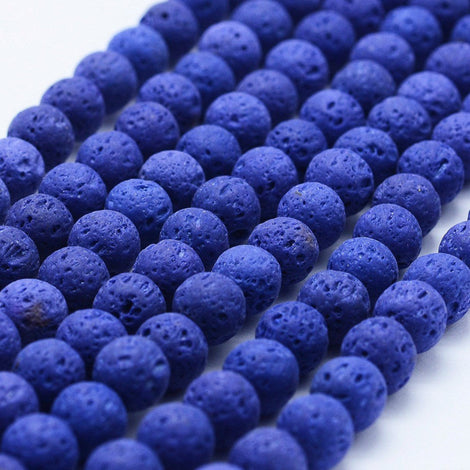Blue Lava Beads Round 8 mm