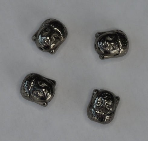 Buddha Head Gunmetal 10 X 8.5mm 5pc
