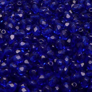 Cobalt Blue Faceted 4mm