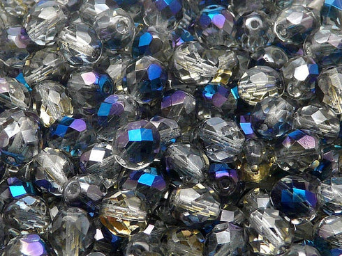 Crystal Blue Flare Faceted 8mm