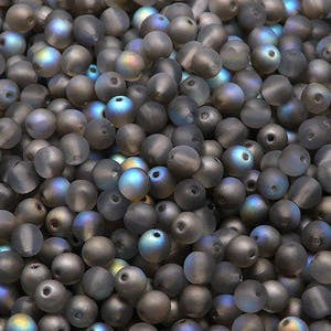 Crystal Graphite Rainbow Matte Round 4mm