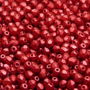 Crystal Lava Red Faceted 4mm