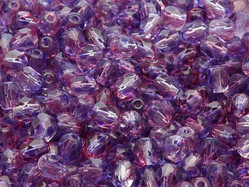 Crystal Red Violet Two Toned Color Faceted 8mm