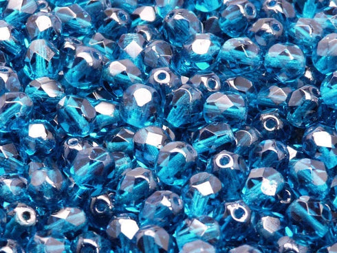 Capri Blue Faceted 6mm
