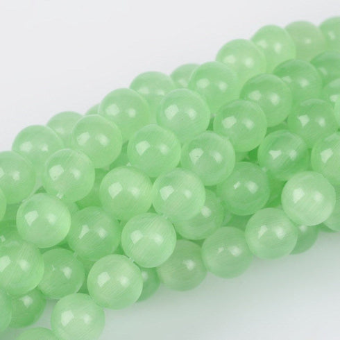 Cat Eye Bead Light Green Round Beads 6mm