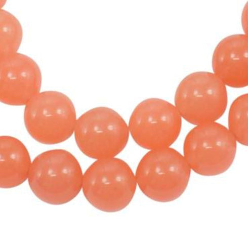 Coral Dyed Jade Round 8 mm