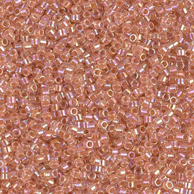 DB0054 - Crystal/Peachy Gold Inside Color Lined/Rainbow 10 grams