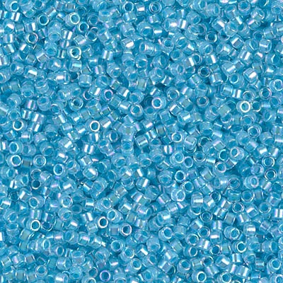 DB0057 - Crystal/Sky Blue Inside Color Lined/Rainbow 10 grams