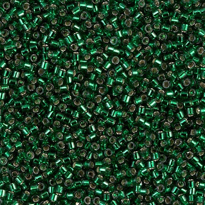 DB0148 - Christmas Green Transparent/Silver Lined 10 grams