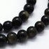Golden Sheen Obsidian 8 mm Round Gemstone Strand