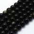 Golden Sheen Obsidian Round 8mm
