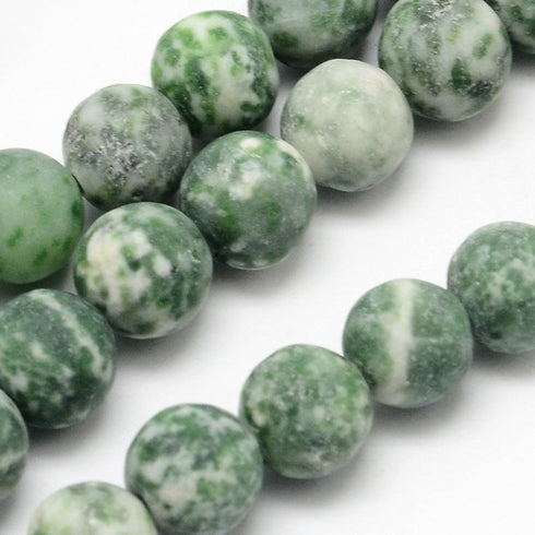 Green Spot Jasper Round Beads 6mm