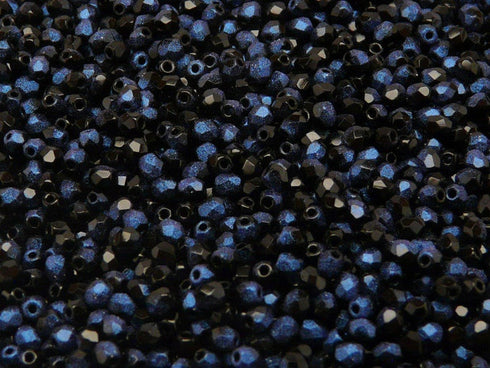 Jet Dark Blue Rutil Faceted 3mm