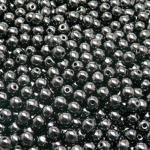 Jet Hematite Round 4mm