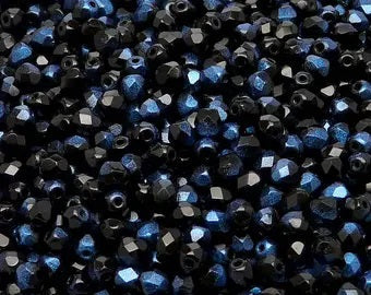 Jet Dark Blue Rutil Faceted 4mm