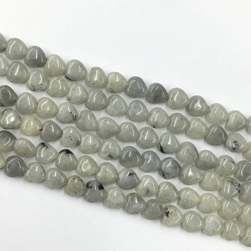 Labradorite Heart 10 mm Gemstone Strand