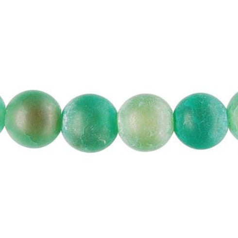 Matte Fire Agate Round Beads 10mm