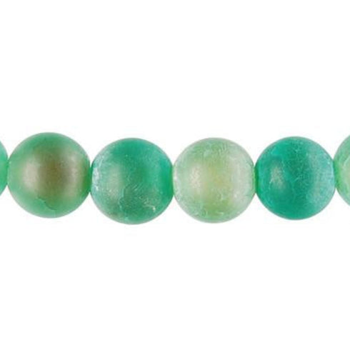 Matte Fire Agate Round Beads 10mm