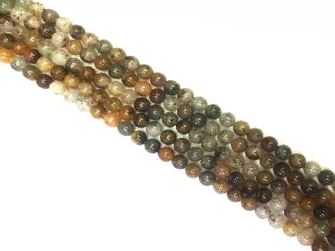 Mixed Lodalite Quartz Round Beads 6mm