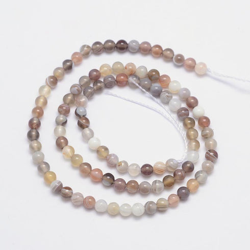 Botsawana Agate Round Beads 4mm