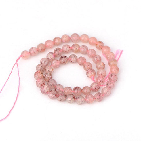 Strawberry Quartz Round Beads 6mm