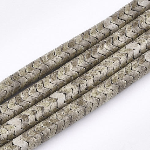 Natural Agate Wave Dyed Grey Beads 6.5-7mm