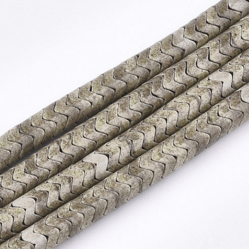 Natural Agate Wave Dyed Grey Beads 6.5-7mm