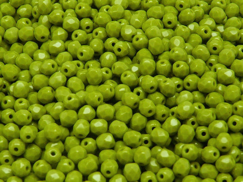 Opaque Olivine Faceted 4mm